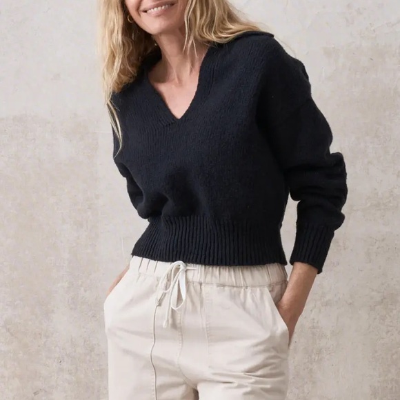 Buck Mason Soft Spun Cotton Long Sleeve Polo in Deep Night 💙 - Picture 1 of 8